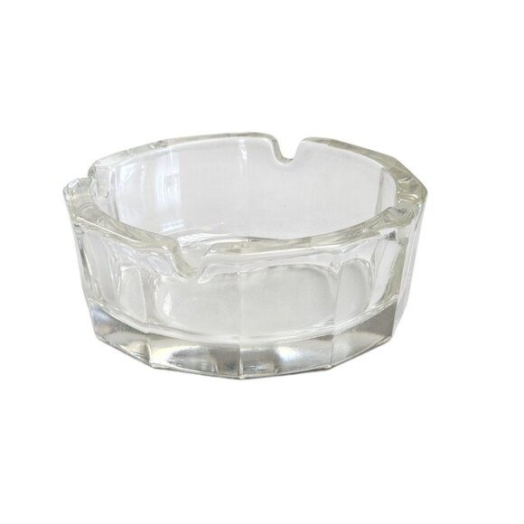 Vintage Thick Heavy Glass Hexagon Ashtray - Picture 1 of 5